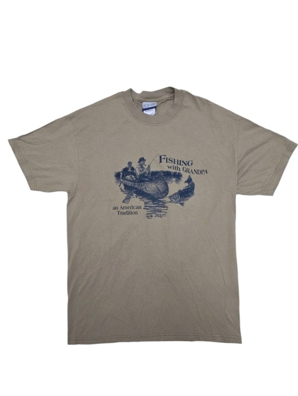 VTG Fishing With Grandpa An American Tradition T-shirt TSI Sportswear Cotton M